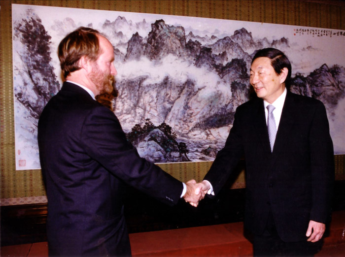 Mr. Bruce Dover with China’s Premier Zhu Rongji